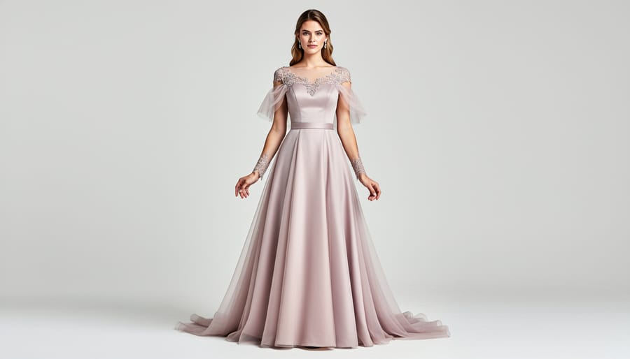 Bride wearing a whimsical Allure Bridals gown with modern silhouette and romantic details.